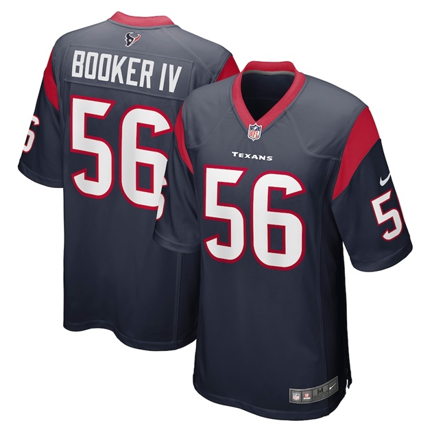 mens nike thomas booker iv navy houston texans game player jersey